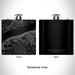 Rendered View of Multnomah Falls Oregon Map Engraving on 6oz Stainless Steel Flask in Black