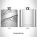 Rendered View of Multnomah Falls Oregon Map Engraving on 6oz Stainless Steel Flask