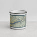Front View Custom Multnomah Falls Oregon Map Enamel Mug in Woodblock