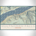 Multnomah Falls Oregon Map Print Landscape Orientation in Woodblock Style With Shaded Background