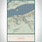 Multnomah Falls Oregon Map Print Portrait Orientation in Woodblock Style With Shaded Background