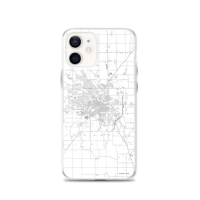 Custom Muncie Indiana Map iPhone 12 Phone Case in Classic