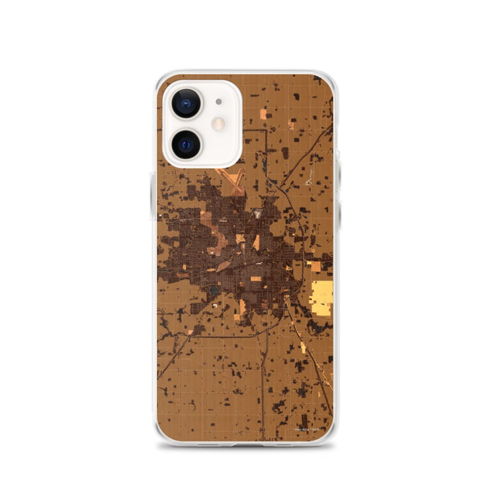 Custom Muncie Indiana Map iPhone 12 Phone Case in Ember