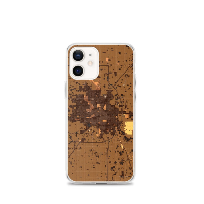 Custom Muncie Indiana Map iPhone 12 mini Phone Case in Ember