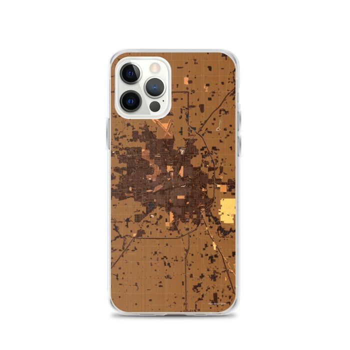 Custom Muncie Indiana Map iPhone 12 Pro Phone Case in Ember