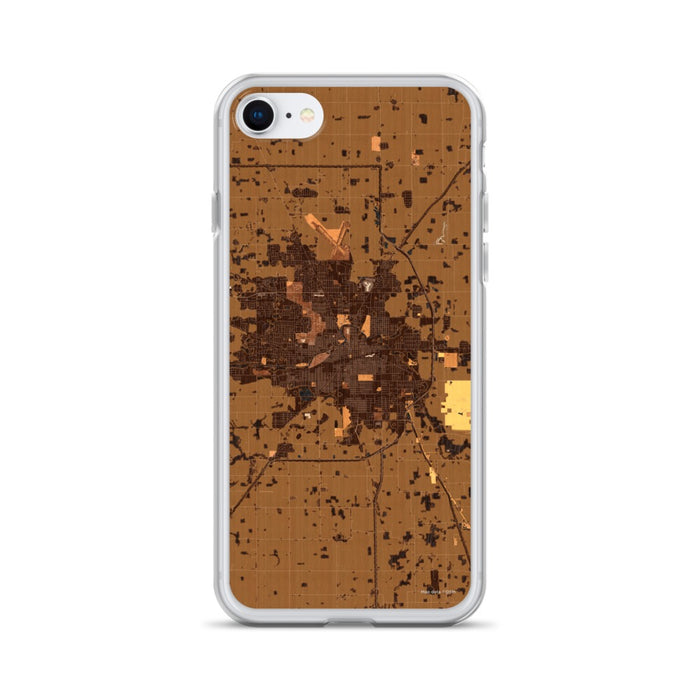 Custom Muncie Indiana Map iPhone SE Phone Case in Ember