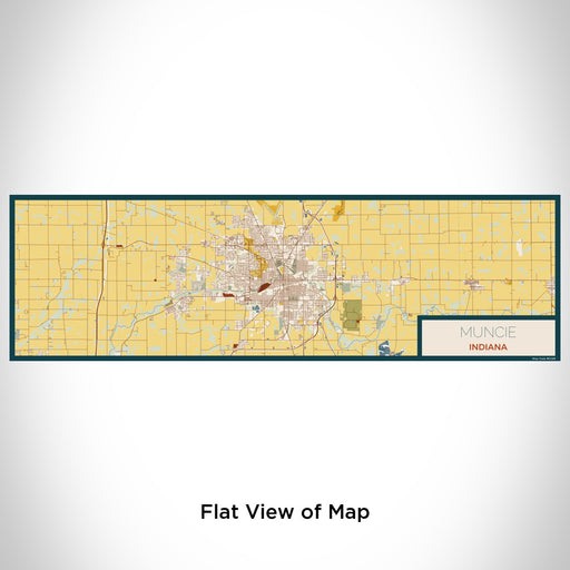 Flat View of Map Custom Muncie Indiana Map Enamel Mug in Woodblock