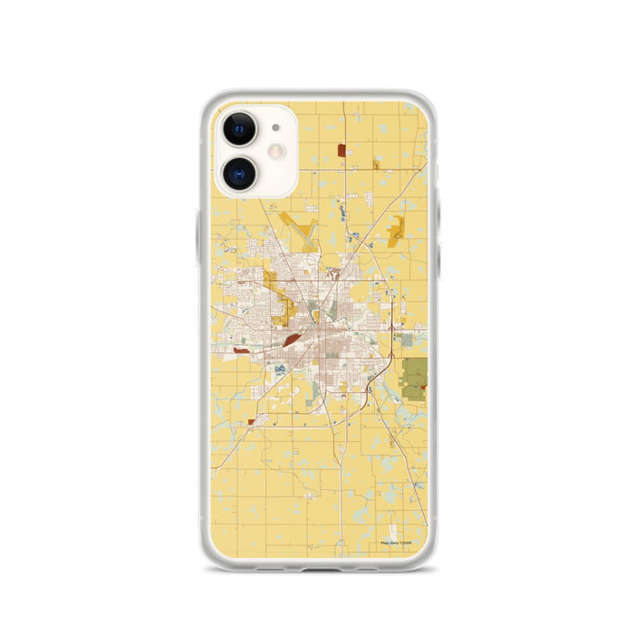 Custom Muncie Indiana Map Phone Case in Woodblock