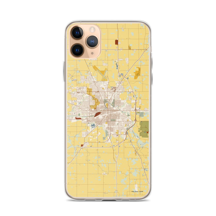 Custom Muncie Indiana Map Phone Case in Woodblock