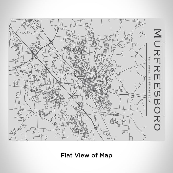 Rendered View of Murfreesboro Tennessee Map Engraving on 20oz Stainless Steel Insulated Bottle with Bamboo Top
