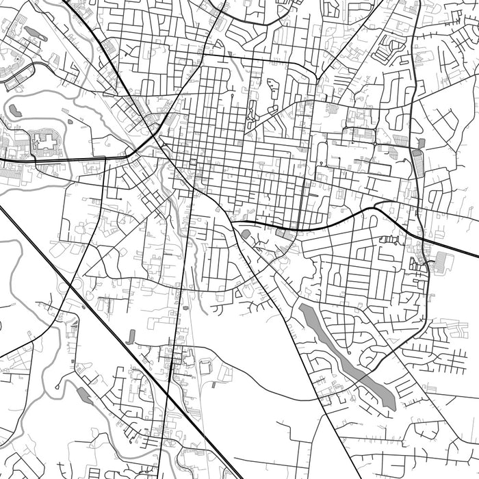 Murfreesboro Tennessee Map Print in Classic Style Zoomed In Close Up Showing Details