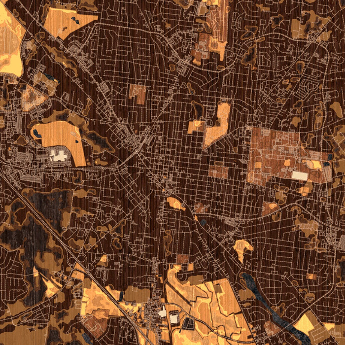 Murfreesboro Tennessee Map Print in Ember Style Zoomed In Close Up Showing Details