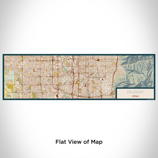 Flat View of Map Custom Murray Utah Map Enamel Mug in Woodblock