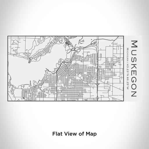Rendered View of Muskegon Michigan Map Engraving on 17oz Stainless Steel Insulated Cola Bottle in White