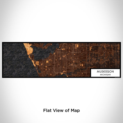 Flat View of Map Custom Muskegon Michigan Map Enamel Mug in Ember