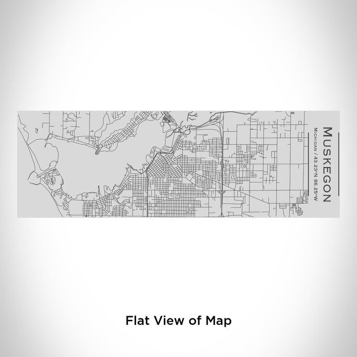 Rendered View of Muskegon Michigan Map Engraving on 10oz Stainless Steel Insulated Cup with Sipping Lid