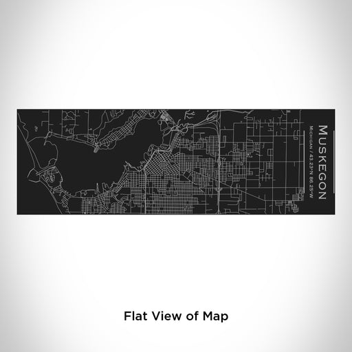Rendered View of Muskegon Michigan Map Engraving on 10oz Stainless Steel Insulated Cup with Sliding Lid in Black