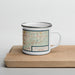 Right View Custom Muskegon Michigan Map Enamel Mug in Woodblock