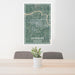 24x36 Muskogee Oklahoma Map Print Portrait Orientation in Afternoon Style Behind 2 Chairs Table and Potted Plant