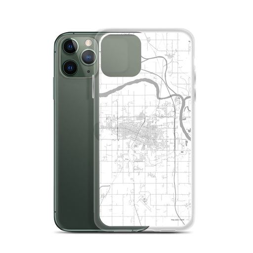 Custom Muskogee Oklahoma Map Phone Case in Classic on Table with Laptop and Plant