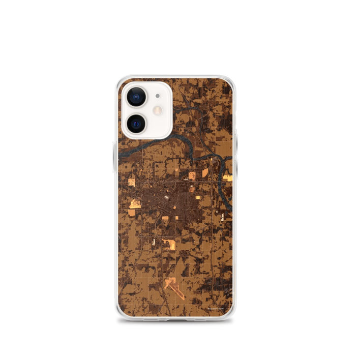 Custom Muskogee Oklahoma Map iPhone 12 mini Phone Case in Ember