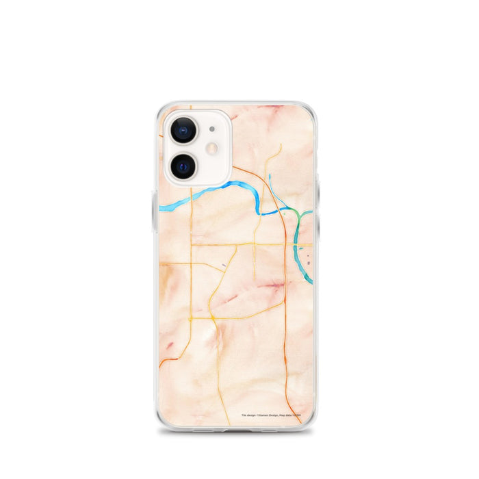 Custom Muskogee Oklahoma Map iPhone 12 mini Phone Case in Watercolor