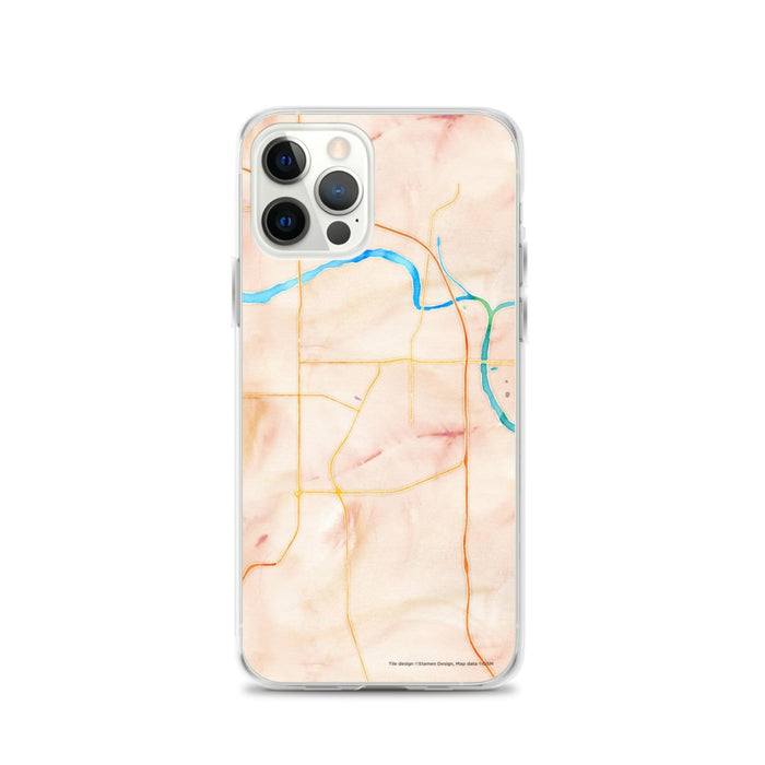 Custom Muskogee Oklahoma Map iPhone 12 Pro Phone Case in Watercolor