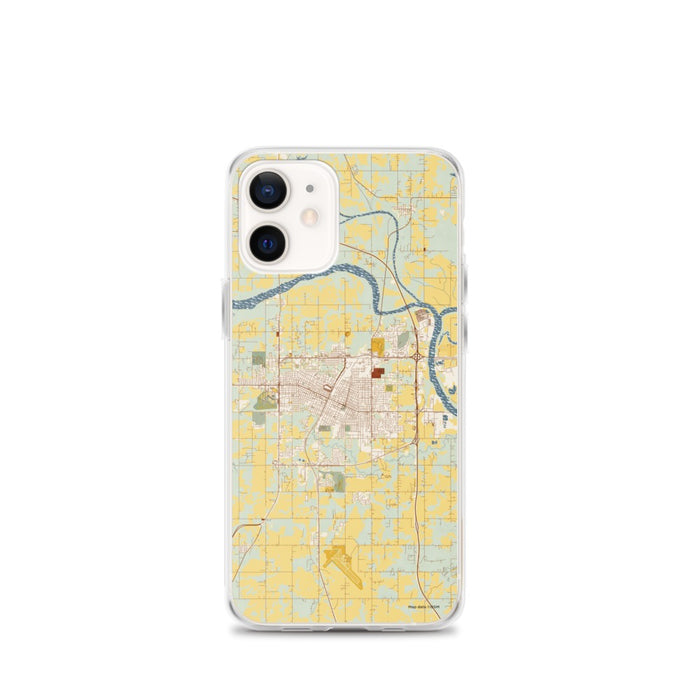 Custom Muskogee Oklahoma Map iPhone 12 mini Phone Case in Woodblock