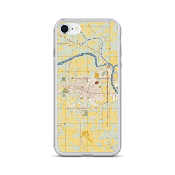 Custom Muskogee Oklahoma Map Phone Case in Woodblock