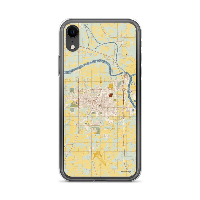 Custom Muskogee Oklahoma Map Phone Case in Woodblock