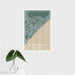 16x24 Myrtle Beach South Carolina Map Print Portrait Orientation in Afternoon Style With Tropical Plant Leaves in Water