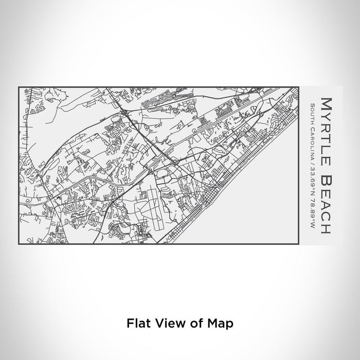 Rendered View of Myrtle Beach South Carolina Map Engraving on 17oz Stainless Steel Insulated Cola Bottle in White