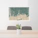 24x36 Mystic Connecticut Map Print Lanscape Orientation in Afternoon Style Behind 2 Chairs Table and Potted Plant