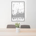 24x36 Mystic Connecticut Map Print Portrait Orientation in Classic Style Behind 2 Chairs Table and Potted Plant