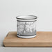 Front View Custom Mystic Connecticut Map Enamel Mug in Classic on Cutting Board