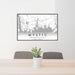 24x36 Mystic Connecticut Map Print Landscape Orientation in Classic Style Behind 2 Chairs Table and Potted Plant