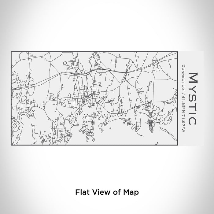 Rendered View of Mystic Connecticut Map Engraving on 17oz Stainless Steel Insulated Cola Bottle in White