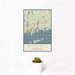 12x18 Mystic Connecticut Map Print Portrait Orientation in Woodblock Style With Small Cactus Plant in White Planter