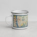 Left View Custom Mystic Connecticut Map Enamel Mug in Woodblock