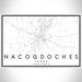 Nacogdoches Texas Map Print Landscape Orientation in Classic Style With Shaded Background