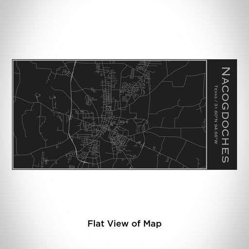Rendered View of Nacogdoches Texas Map Engraving on 17oz Stainless Steel Insulated Cola Bottle in Black