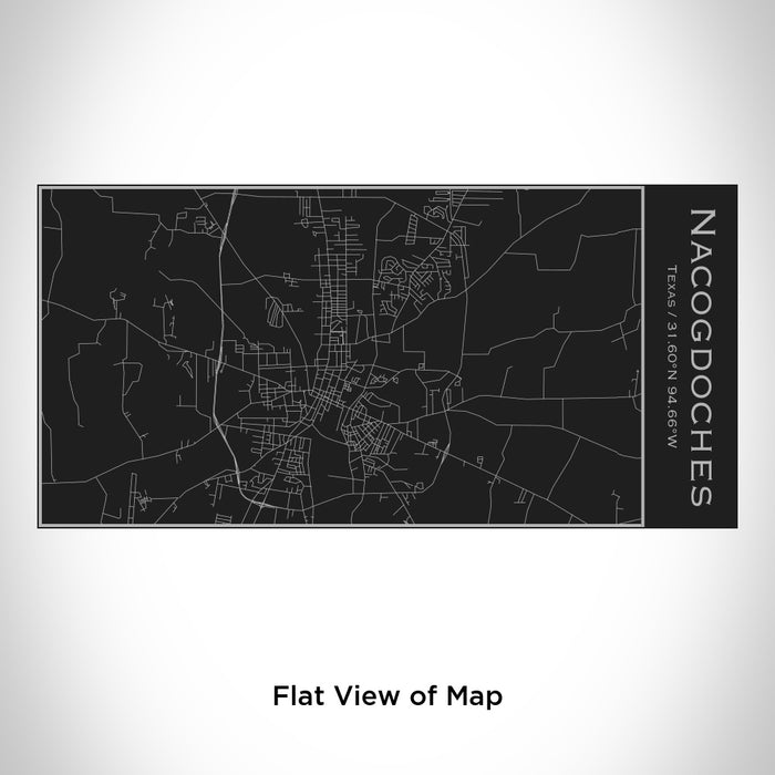 Rendered View of Nacogdoches Texas Map Engraving on 17oz Stainless Steel Insulated Cola Bottle in Black
