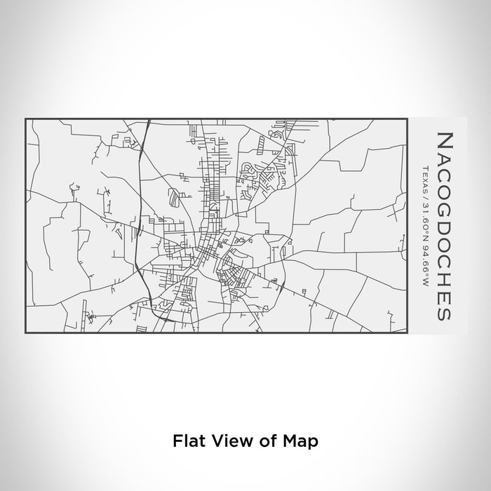 Rendered View of Nacogdoches Texas Map Engraving on 17oz Stainless Steel Insulated Cola Bottle in White