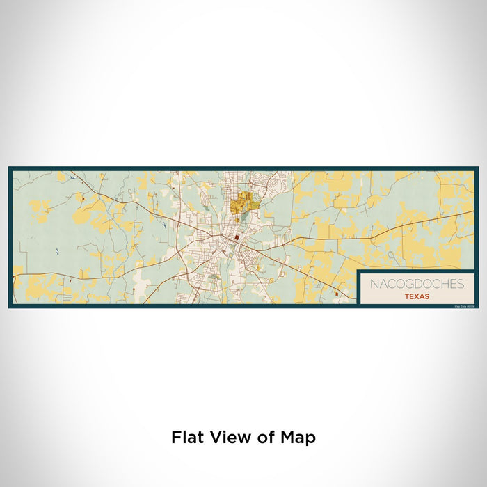 Flat View of Map Custom Nacogdoches Texas Map Enamel Mug in Woodblock