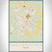 Nacogdoches Texas Map Print Portrait Orientation in Woodblock Style With Shaded Background