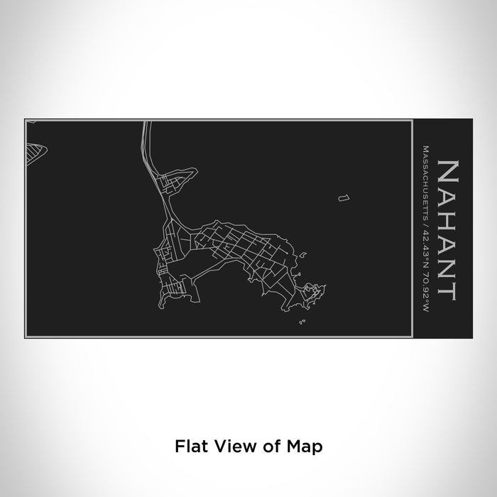 Rendered View of Nahant Massachusetts Map Engraving on 17oz Stainless Steel Insulated Cola Bottle in Black