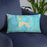 Custom Nahant Massachusetts Map Throw Pillow in Watercolor on Blue Colored Chair