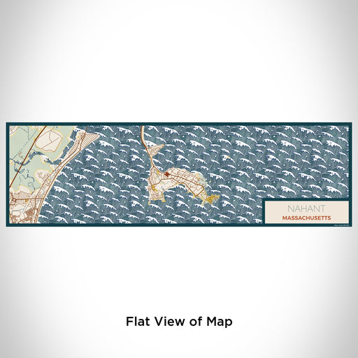Flat View of Map Custom Nahant Massachusetts Map Enamel Mug in Woodblock