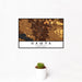 12x18 Nampa Idaho Map Print Landscape Orientation in Ember Style With Small Cactus Plant in White Planter