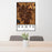 24x36 Nampa Idaho Map Print Portrait Orientation in Ember Style Behind 2 Chairs Table and Potted Plant